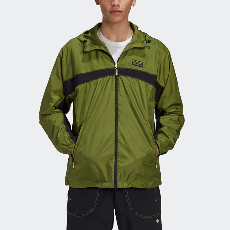 adidas originals RYV PKT WB hooded Athleisure Casual Sports Windbreaker Jacket Olive Green GJ6741