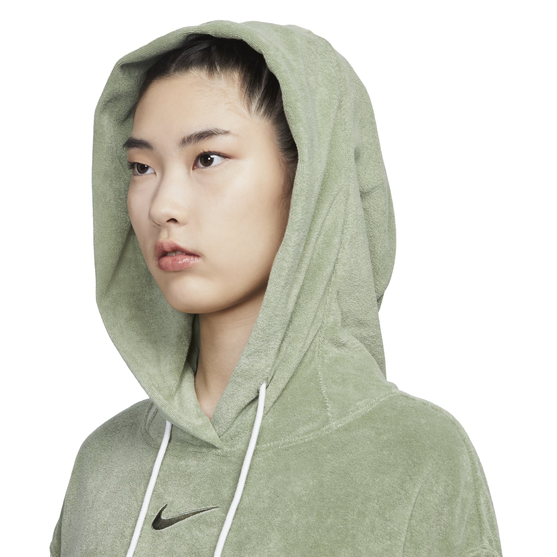 (WMNS) Nike Terry Drawstring Hoodie 'Green' DV7825-386