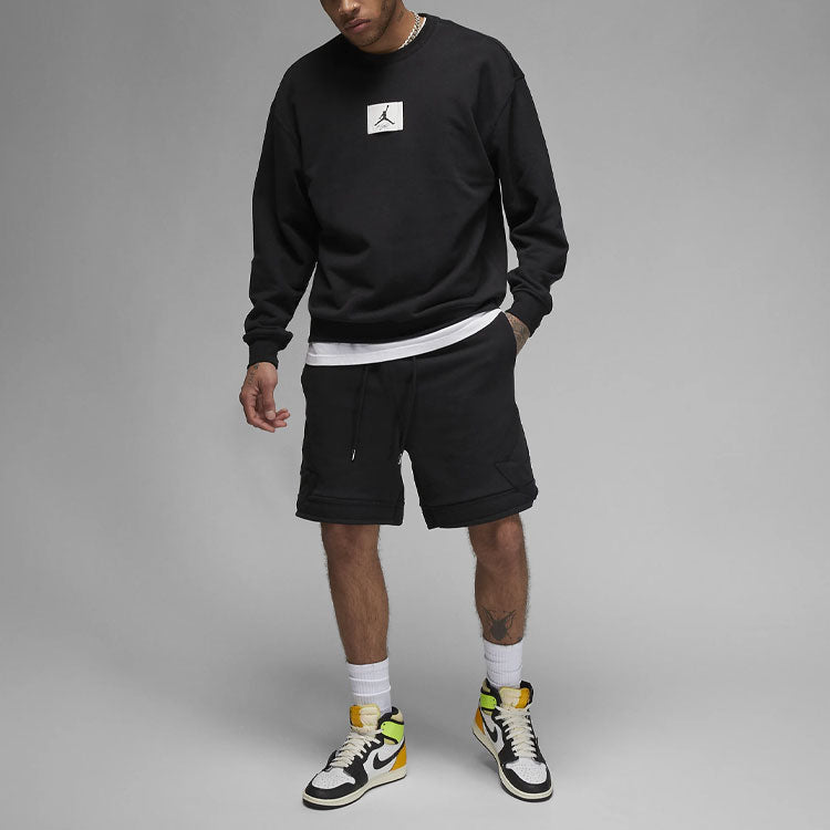 Air Jordan Fleece Crew-Neck Sweatshirt 'Black' FB6932-010