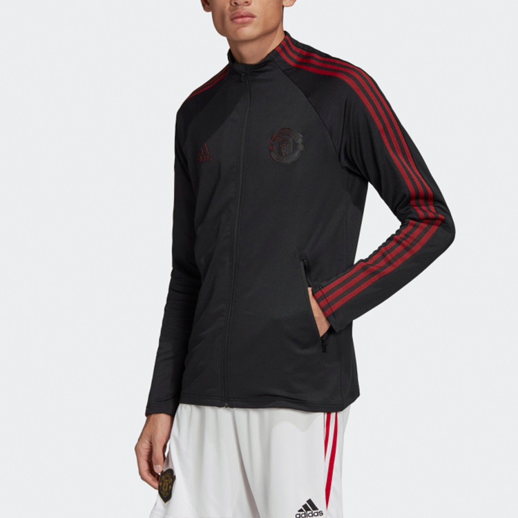 adidas Manchester United Soccer/Football Training Zipper Jacket Black FH8546