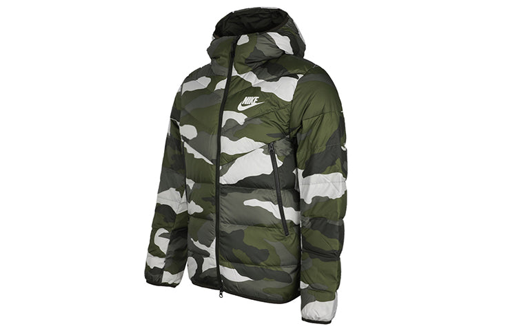 Nike Sportswear Down Windrunner Printing hooded down Jacket Camouflage Green BV4764-222