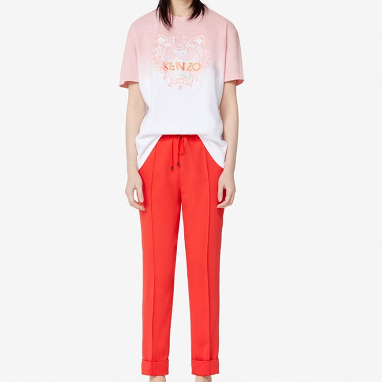 KENZO Classic Tiger Head Pure Cotton Short Sleeve Pink FA5-2TS957-4YG-32