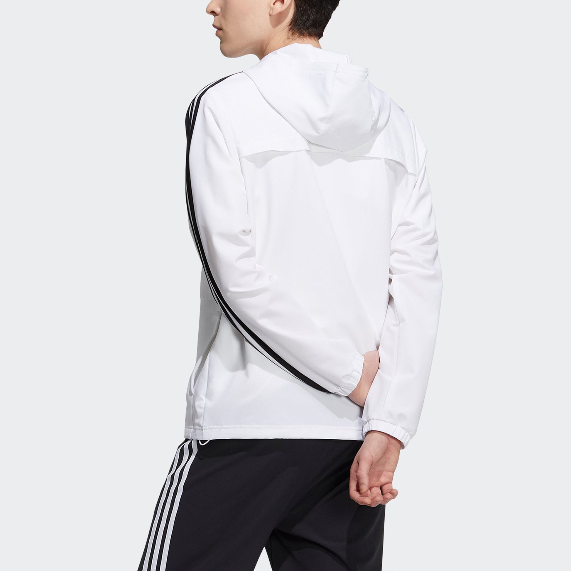 adidas neo M Ce 3s Wndbrk Casual Sports Stripe Hooded Jacket White H14195