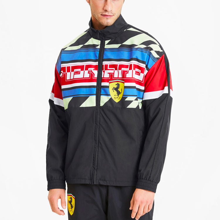 PUMA Scuderia Jacket Ferrari Woven Jacket 'Black Blue Red White' 596137-02