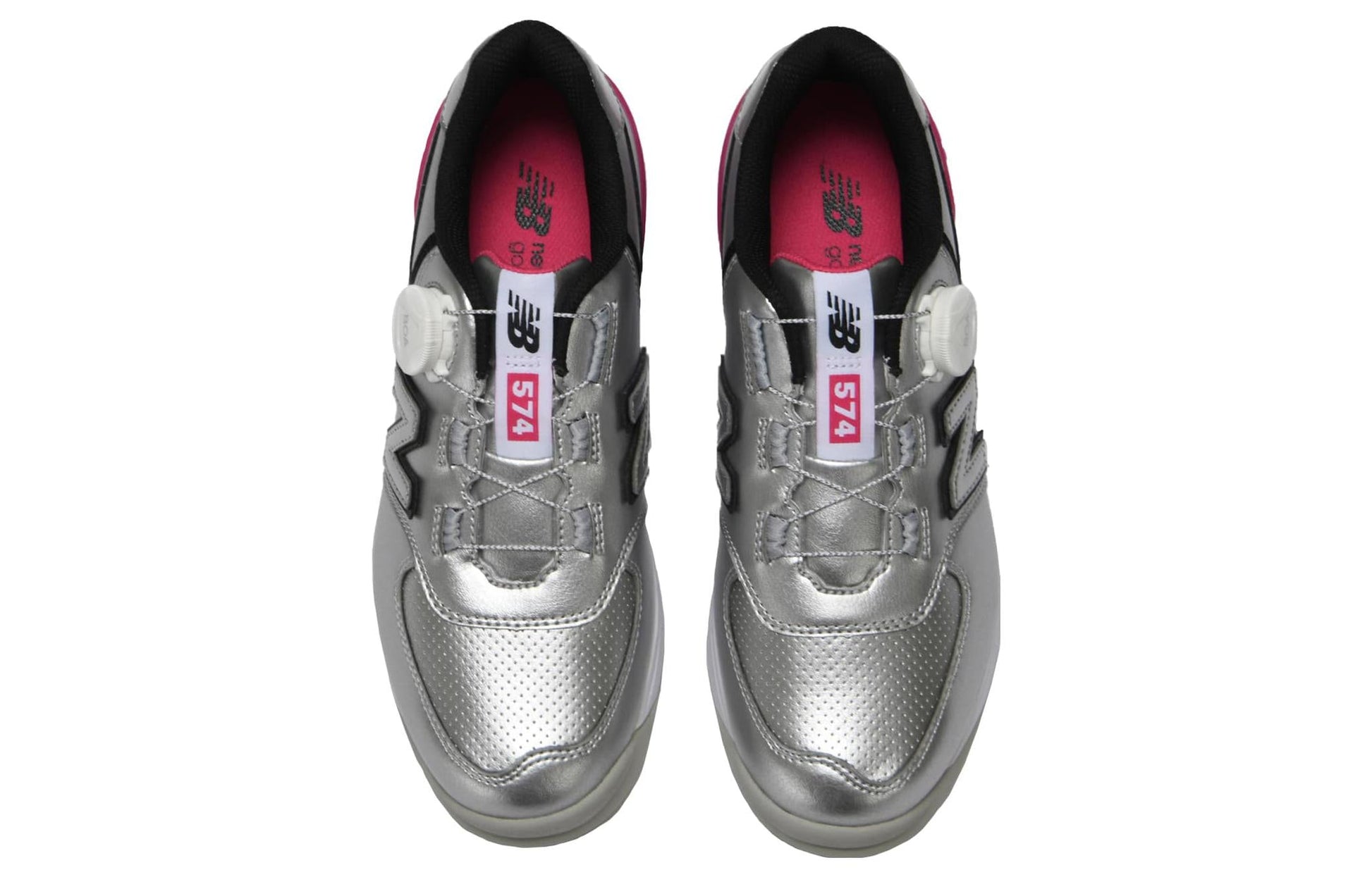(WMNS) New Balance 574 BOA 2E Golf Shoes 'Silver Black Pink' WGBS574B