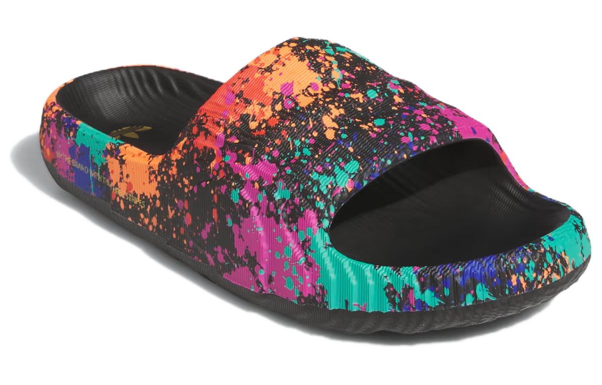 adidas Adilette 22 Slides Asia Sizing 'Black Paint Splatter' IF1438