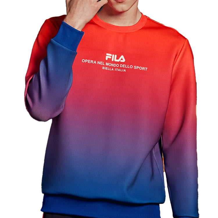 Men's FILA Contrasting Colors Knit Pullover Red F11M038239F-PU