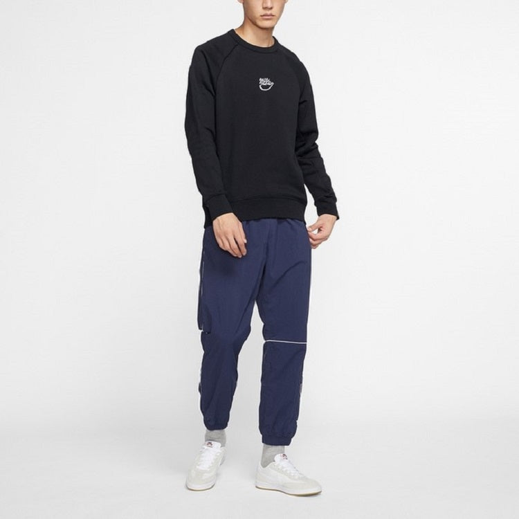 Nike SB ICON Fleece Lined Skateboard Casual Sports Round Neck Pullover Black 885846-010