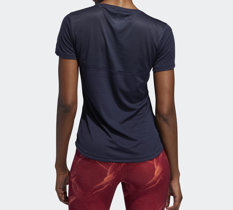 (WMNS) adidas Own The Run Tee Reflective Printing Sports Short Sleeve Blue DZ2266
