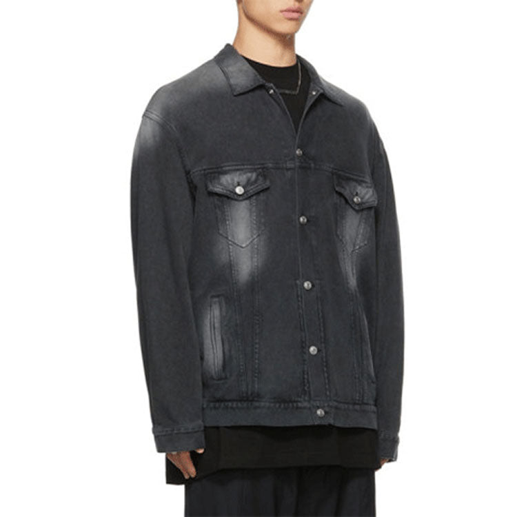 Balenciaga Washed Denim Jacket Large Fit 'Black' 662772TKVG51000