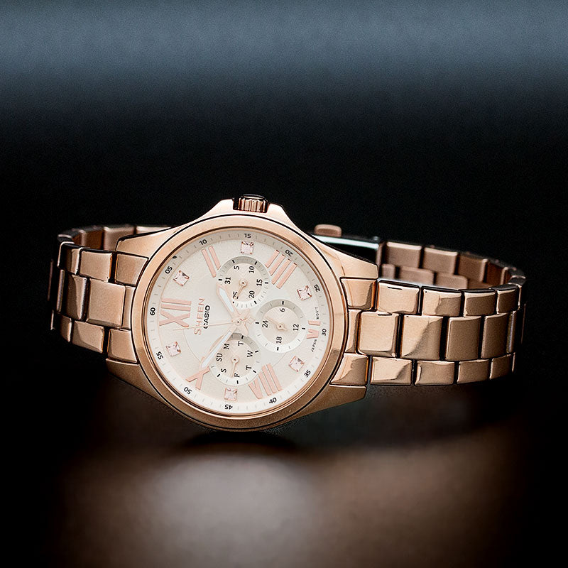 CASIO SHEEN Stainless Steel Strap Rose Gold Analog SHE-3806PG-9A