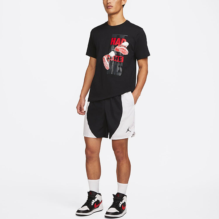 Air Jordan The Shoes Printing Sports Round Neck Short Sleeve Black DH8954-010