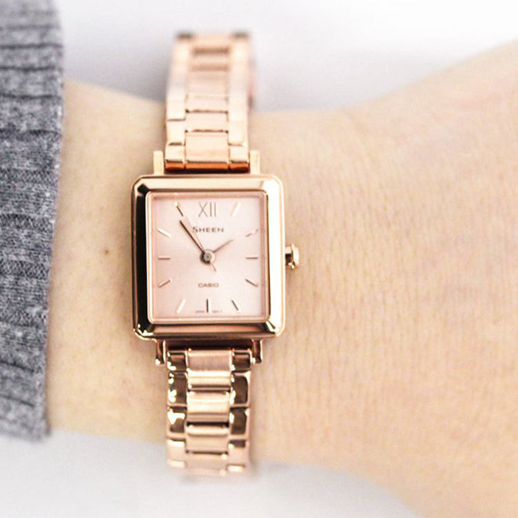 CASIO SHEEN Sapphire Crystal Rose Gold Analog SHE-4538PG-4A