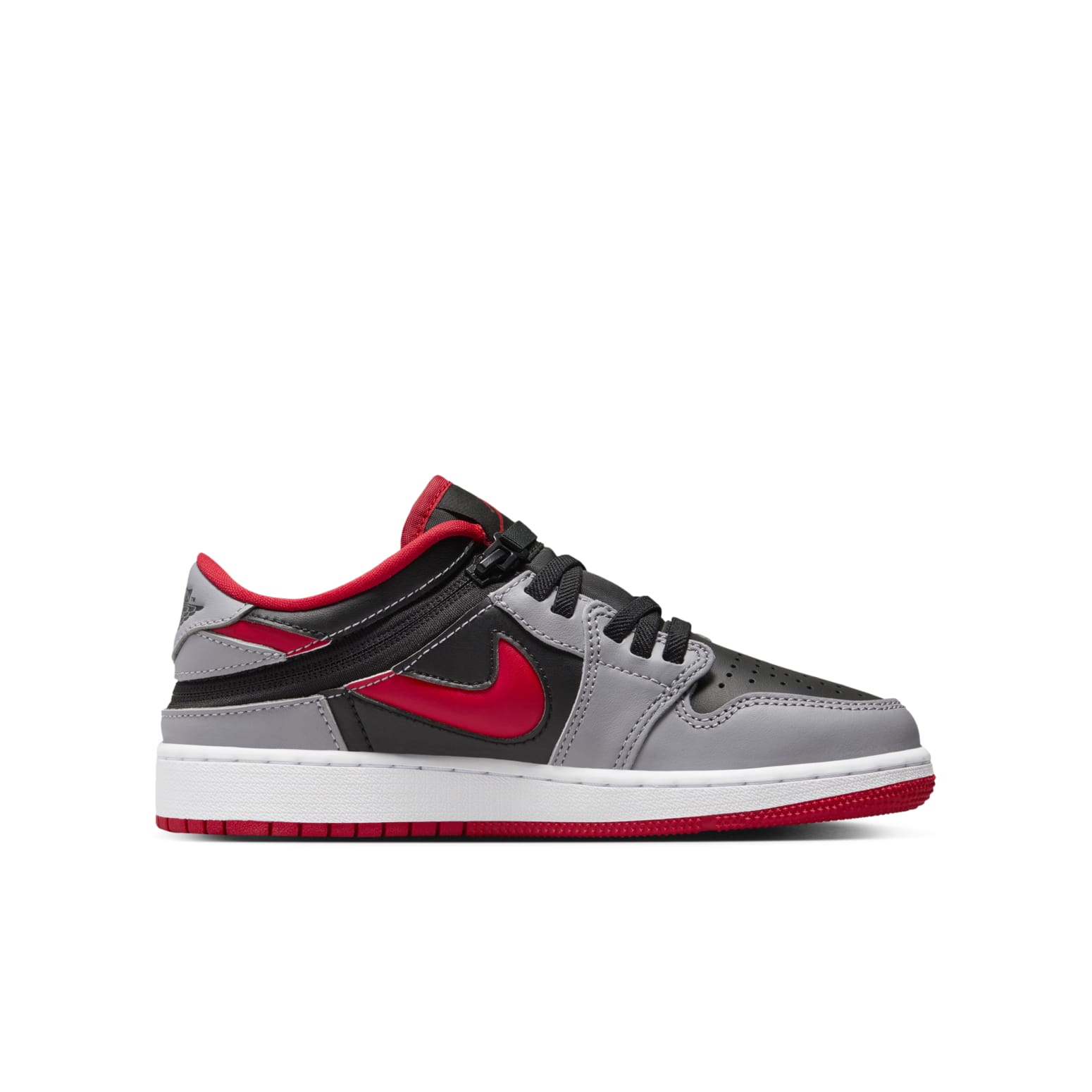 (GS) Air Jordan 1 Low FlyEase 'Black Cement Grey Fire Red' DN4639-060