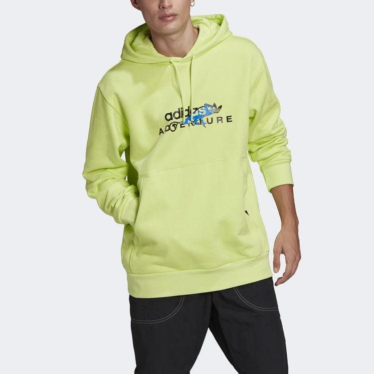 adidas originals Adv Logo Hoody Dragon Printing Sports Yellow GN2344