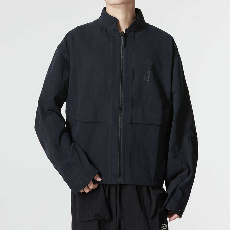 Men's adidas Wj 2.0 Wv Jkt Solid Color Athleisure Casual Sports Jacket Black HM5172