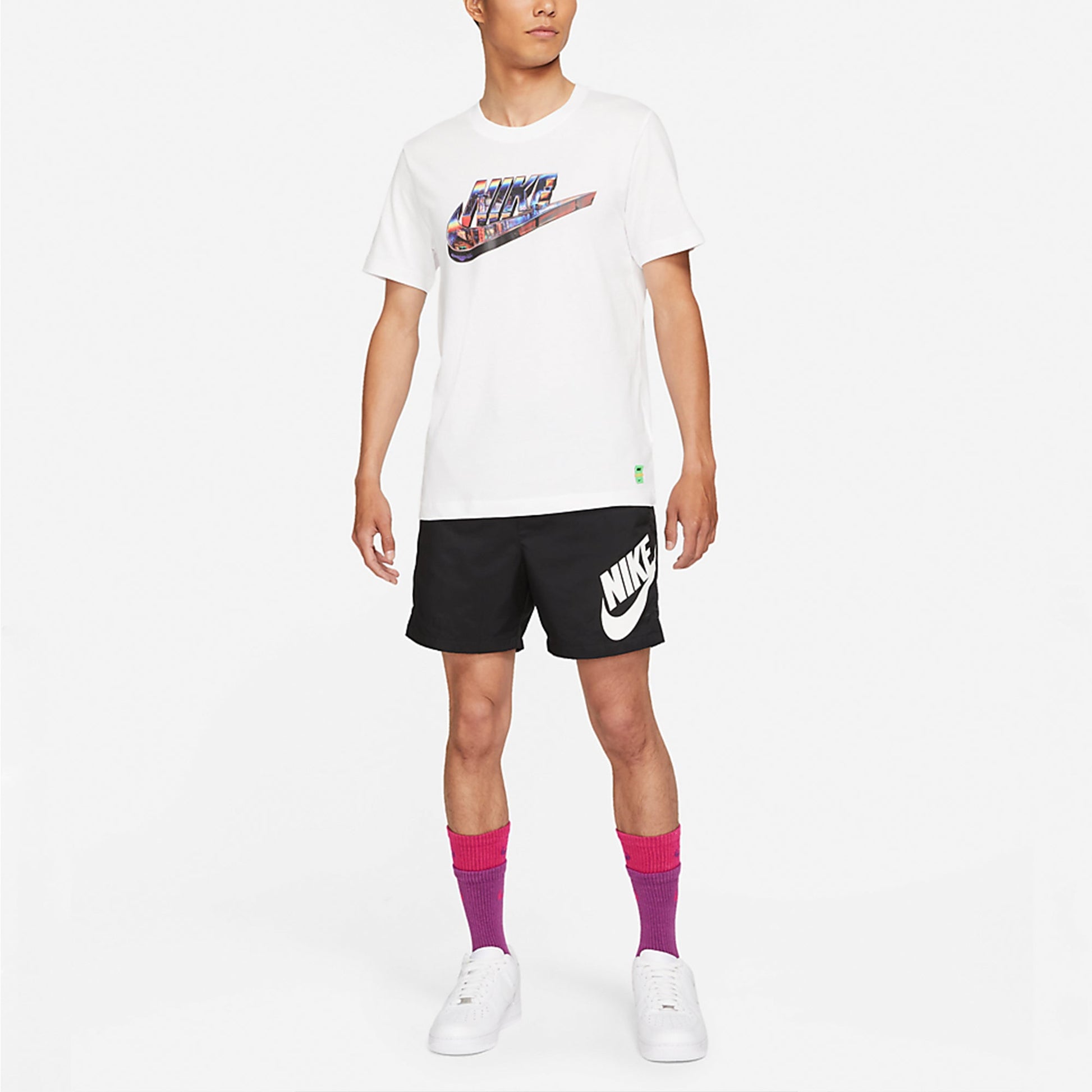 Nike Sportswear 3D Logo Printing Sports Round Neck Short Sleeve White DJ1370-100