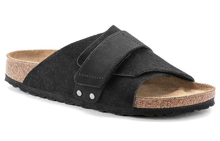Birkenstock Kyoto Nubuck-Suede Leather Narrow Fit Sandals 'Black' 1022566