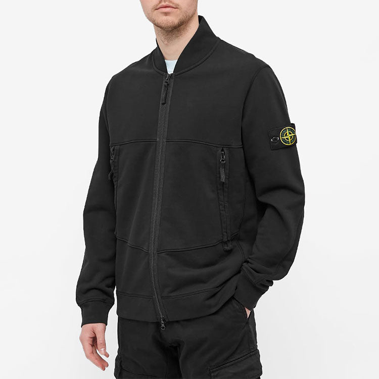 STONE ISLAND Garment Dyed Bomber Jacket 'Black' 741560351-V0029