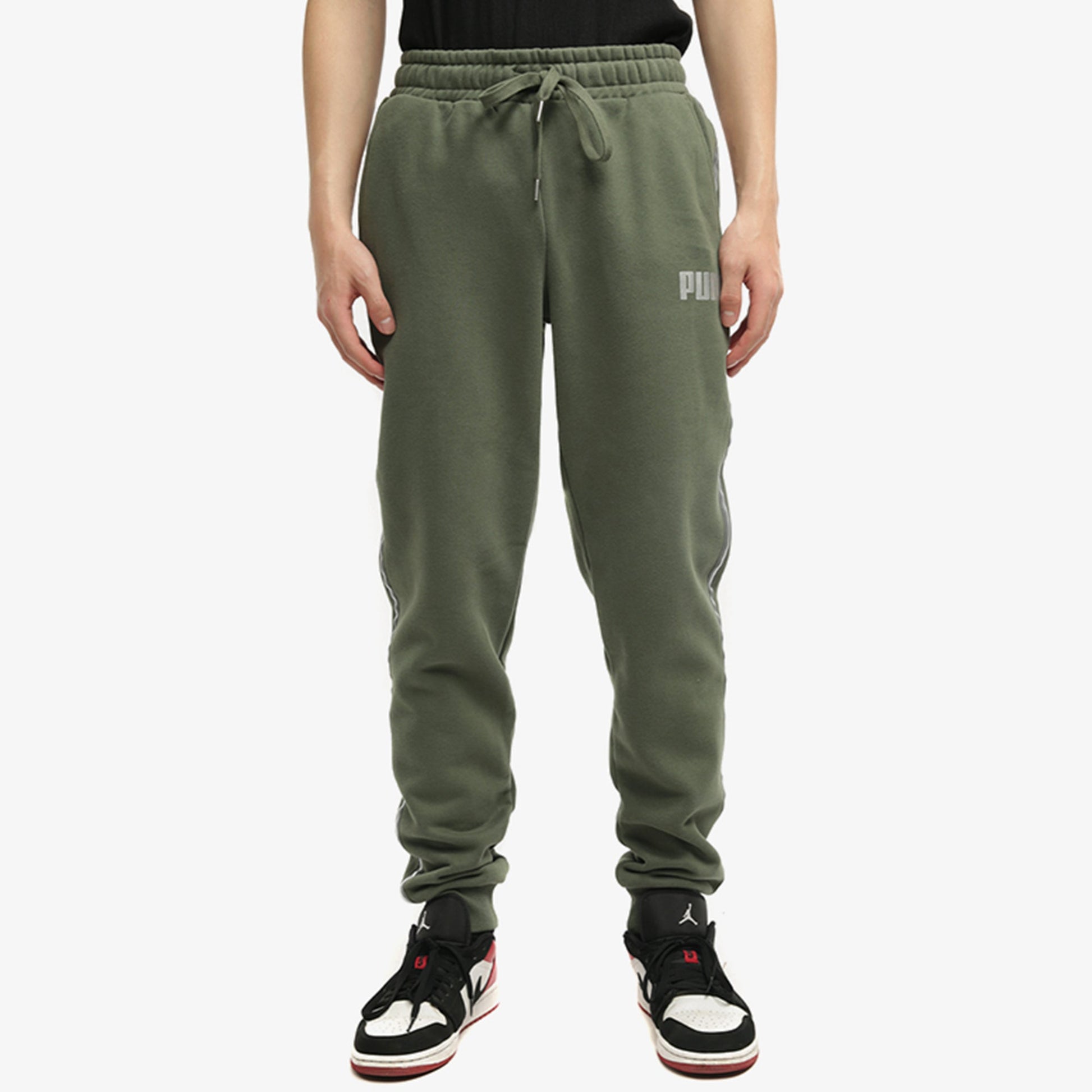 PUMA Metallic Nights Tape Sweatpants 'Green White' 587142-64