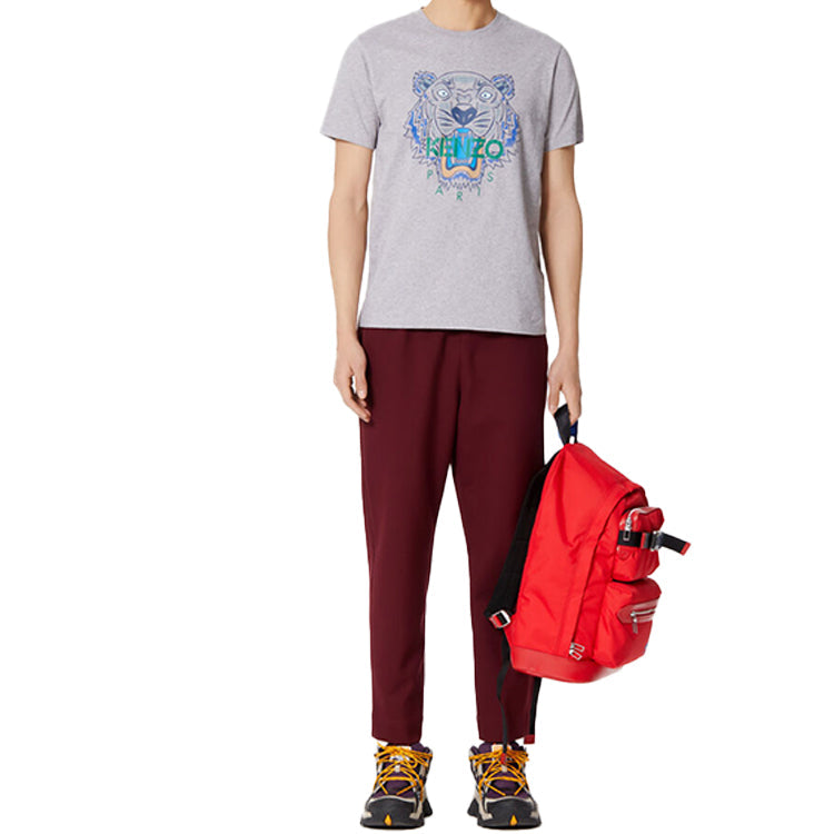 Men's KENZO Tiger Head Printing Short Sleeve Gray F965TS0504YA-94