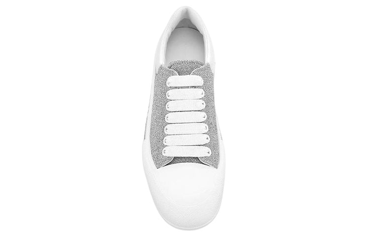 Alexander McQueen Deck Lace-Up Plimsoll Sneakers 'Grey White' 682409W4RU18598