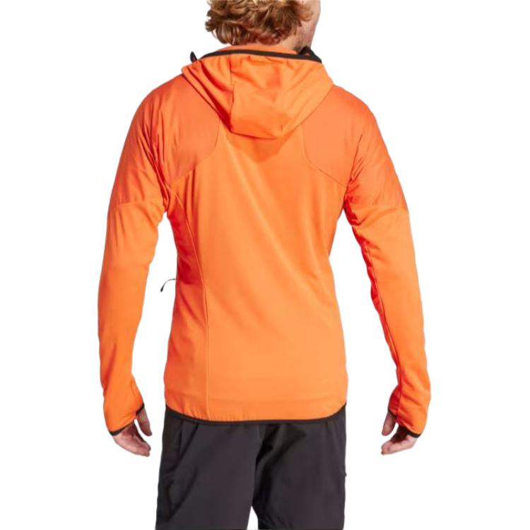 adidas Techrock Ultralight 1/2-Zip Hooded Fleece Jacket Asia Sizing 'Orange' IN7007
