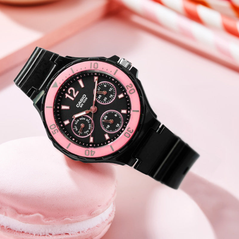 CASIO Waterproof Sports Quartz BlackPink Analog LRW-250H-1A2