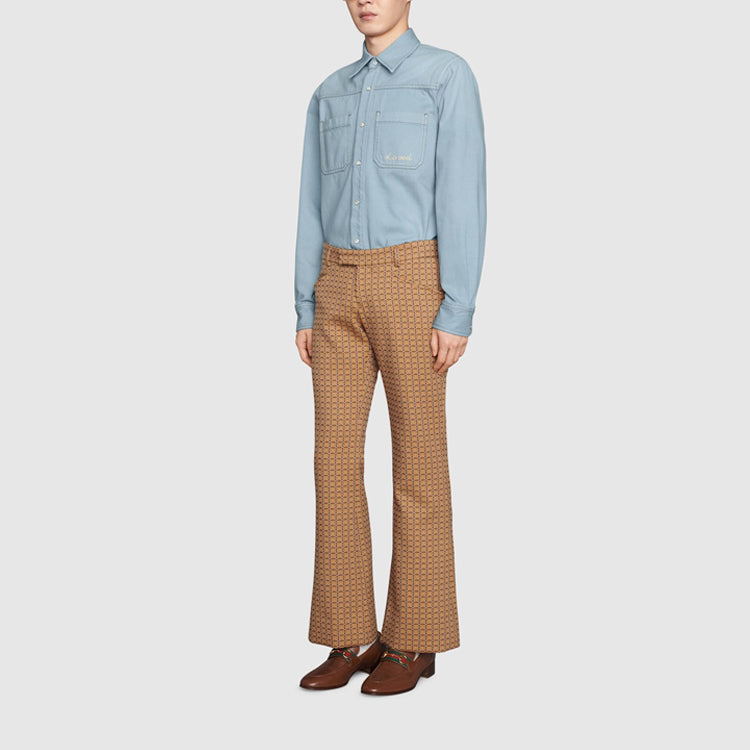 Gucci Les Pommes Oxford Cotton Shirt'Blue' 655703-XDBP4-4447