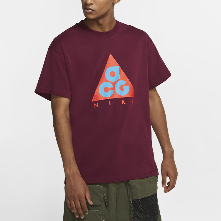 Nike ACG Series Classic Logo Printing Casual Short Sleeve Red Dark red CV1533-638