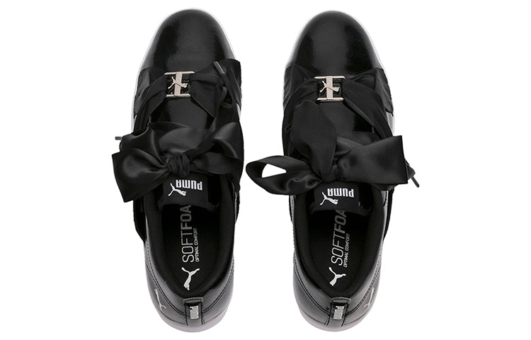 (WMNS) PUMA Smash Bkl Patent Shoes Black/White 369638-02
