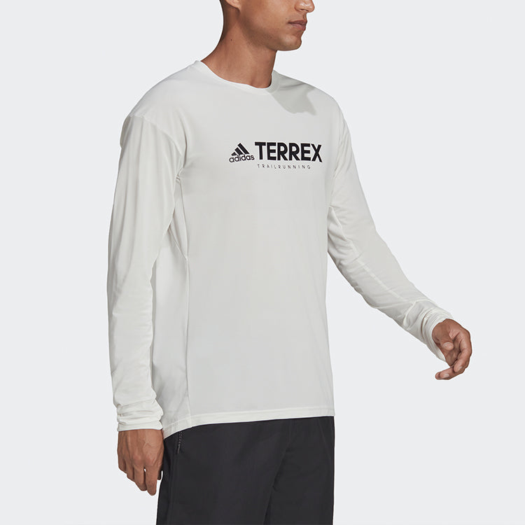 adidas Alphabet Logo Outdoor Sports Long Sleeves Beige GJ7614
