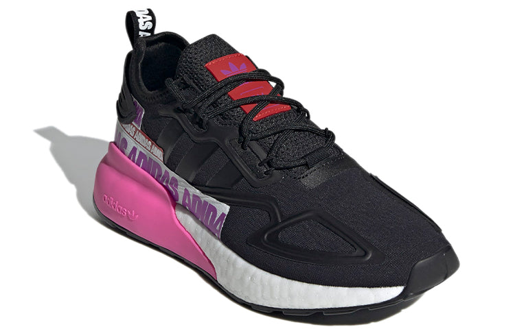 (WMNS) adidas ZX 2K Boost 'Wordmark Heel Stripe - Black Pink' FX7050