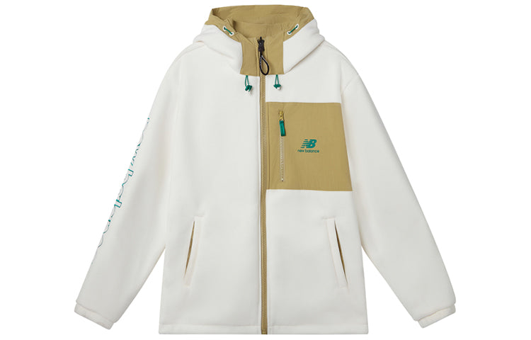 New Balance Men's New Balance Logo Embroidered Reversible Hooded Jacket Brown AMJ11305-BEI