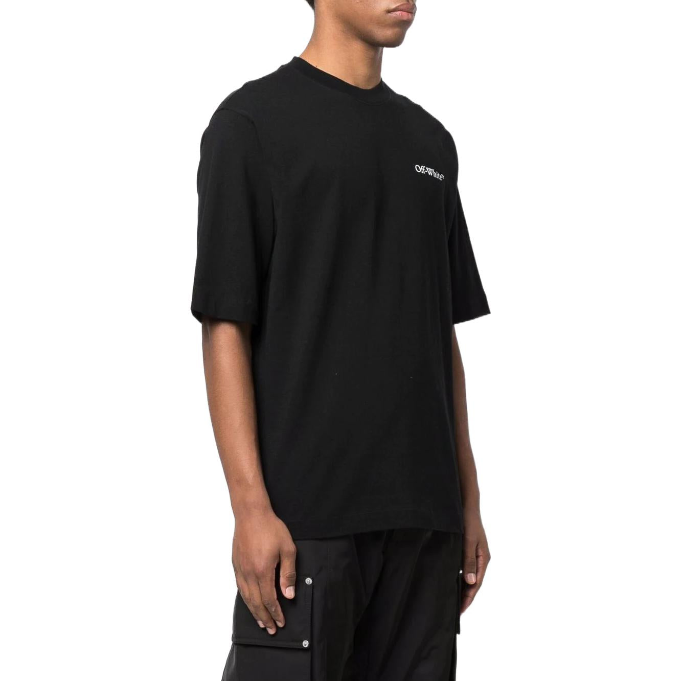 Off-White SS22 Printing Round Neck Short Sleeve Loose Fit Black OMAA119S22JER0041001
