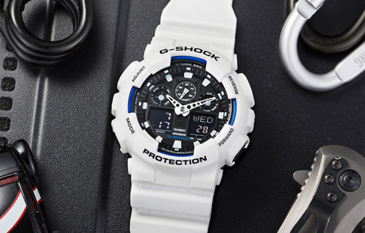 CASIO G-Shock Analog-Digital 'White' GA-100B-7A