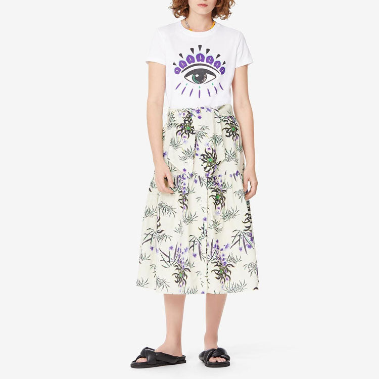 (WMNS) KENZO Eye Pattern Printing Casual Short Sleeve T-Shirt 'White' FA52TS7334YD-01