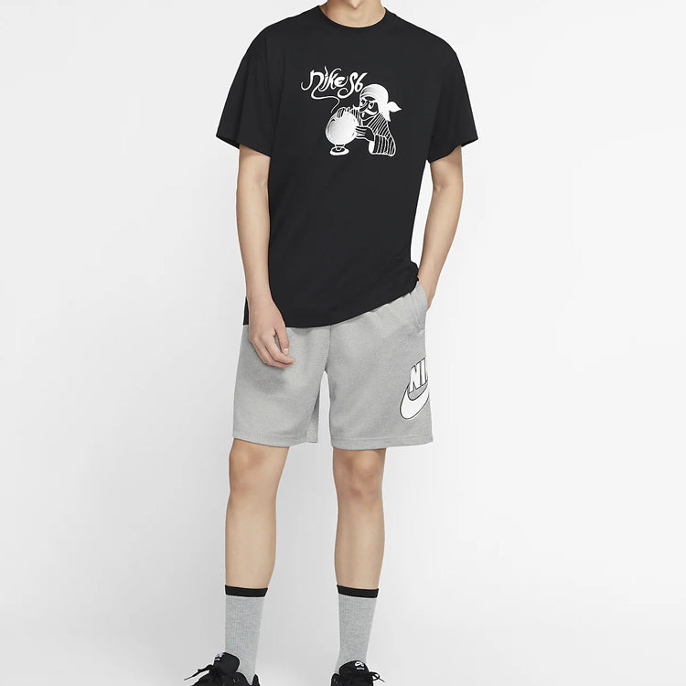 Nike SB Fortune Printing Skateboard Short Sleeve Black CW1457-010