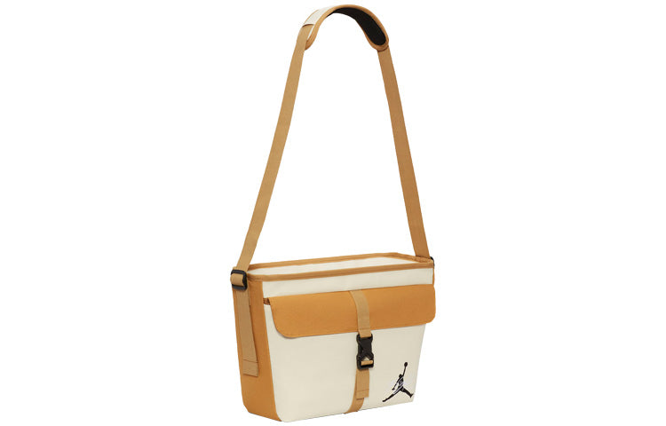 Air Jordan Printing Small Logo Buckle Splicing Contrasting Colors Shoulder Messenger Bag Yellow DV5362-740