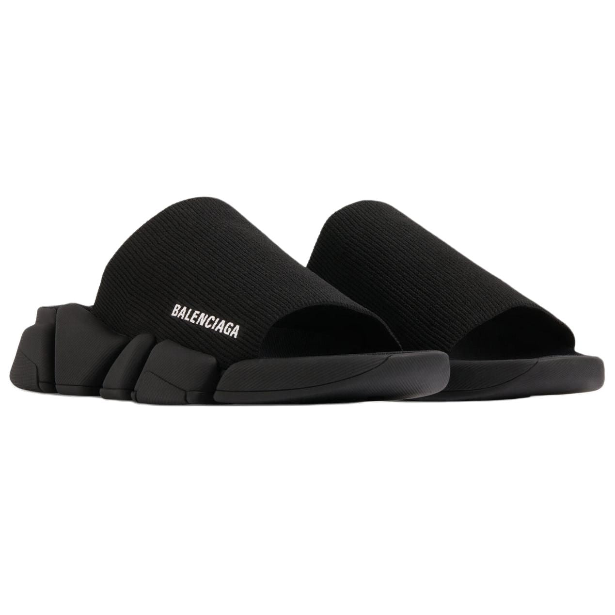 Balenciaga Speed 2.0 Recycled Knit Sandals 'Black' 711453W2DB11000
