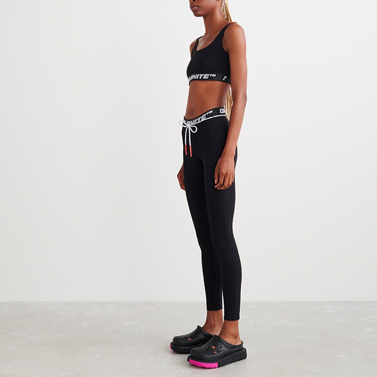 (WMNS) Off-White Logo Band Sports Bra Top 'Black' OWVO047C99JER0011000