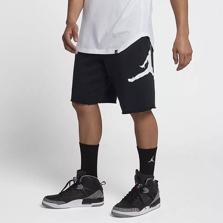 Air Jordan Jumpman Logo Printing Knit Loose Shorts Black DD2324-010