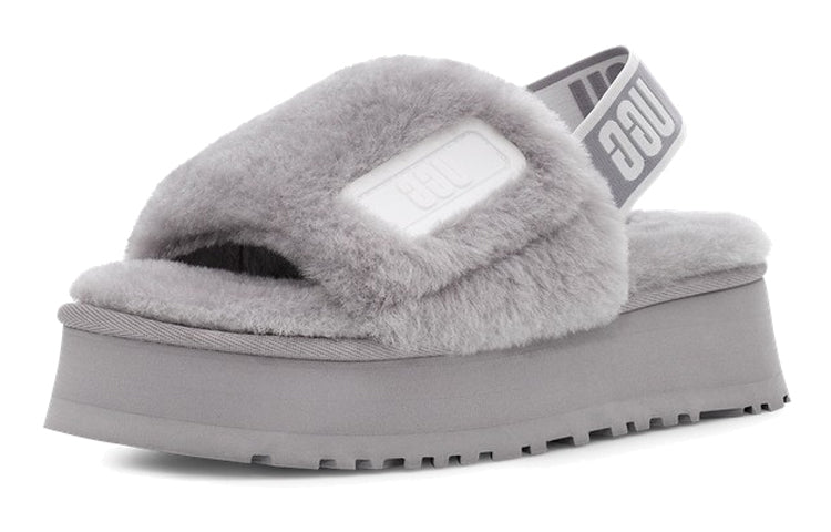 (WMNS) UGG Disco Slide Lightweight Cozy Thick Sole Gray Purple Colorblock 1112258-SAMT