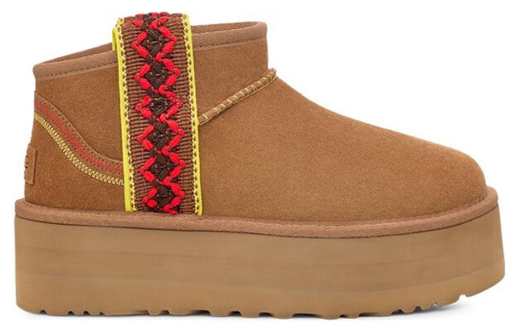 (WMNS) UGG Classic Ultra Mini Braid Plat 'Chestnut' 1138491-CHE