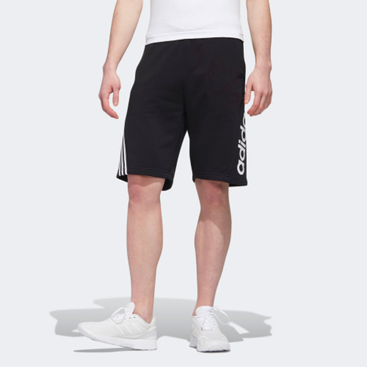 adidas neo Side Stripe Logo Printing Casual Sports Shorts Black GJ6691