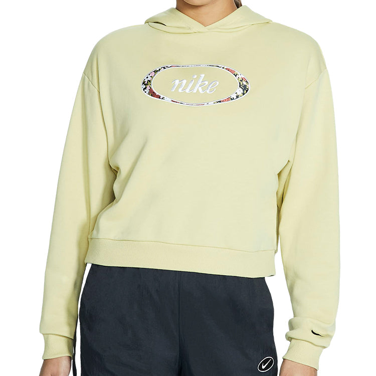 (WMNS) Nike Sportswear Crop Fleece Hoodie 'Tree Mist' CV1871-318