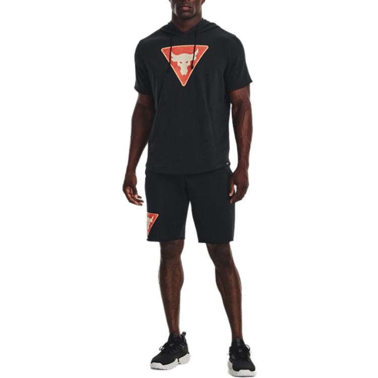 Under Armour Project Rock Terry Short Sleeve Hoodie 'Black' 1378019-001