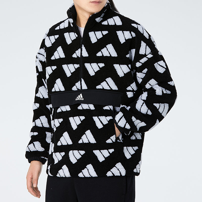 adidas Collar Windproof Warm Sport Training Jacket Men's Black GM4429