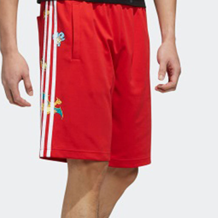 adidas neo X POKMON Crossover Series Pikachu Printing Shorts Red FM0323