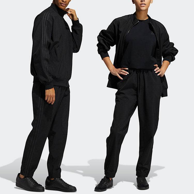 adidas originals x Crossover Reflective Printing Casual Straight Sports Pants Couple Style Black GU1367